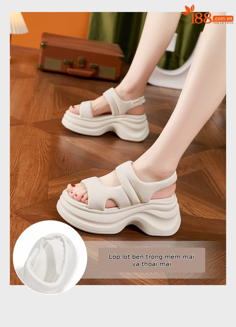 Dép sandal nữ xỏ ngón đế bệt mùa hè thoáng mát — Bạc, Trắng, Đen chi tiết 5