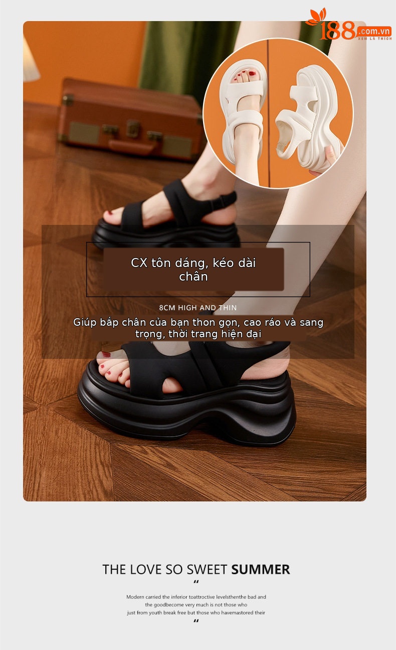 Dép sandal nữ xỏ ngón đế bệt mùa hè thoáng mát — Bạc, Trắng, Đen chi tiết 9