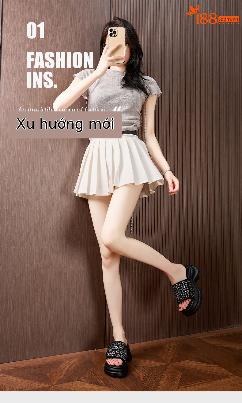 Dép sandal nữ quai chữ V đơn giản, chất liệu PU, đế xốp nhẹ — Trắng, Đen chi tiết 2
