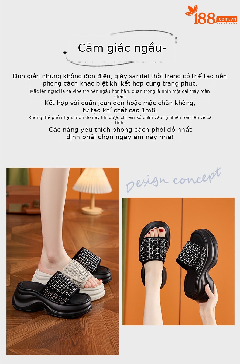 Dép sandal nữ quai chữ V đơn giản, chất liệu PU, đế xốp nhẹ — Trắng, Đen chi tiết 4