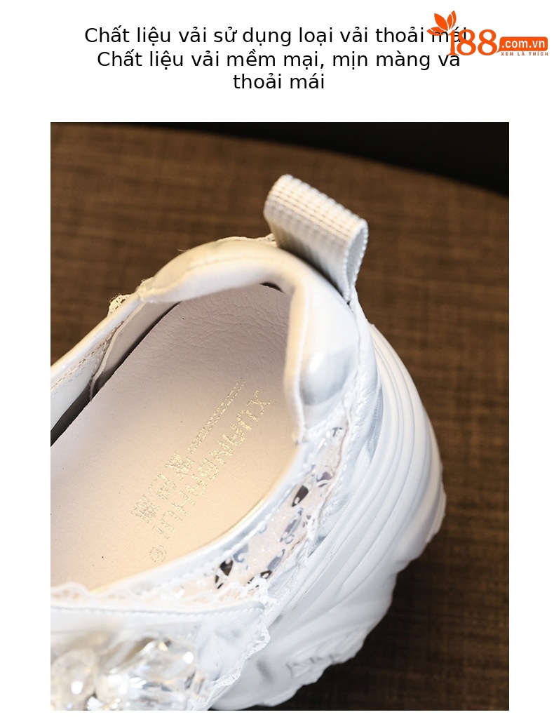 Giày sneaker nữ đế dày độn cao dáng nhỏ thời trang — Màu trắng chi tiết 8