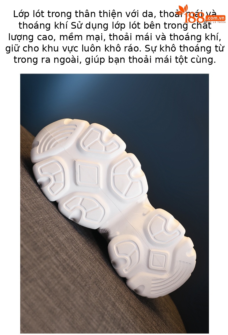Giày sneaker nữ đế dày lưới thoáng khí phong cách bánh xốp — Màu be chi tiết 9