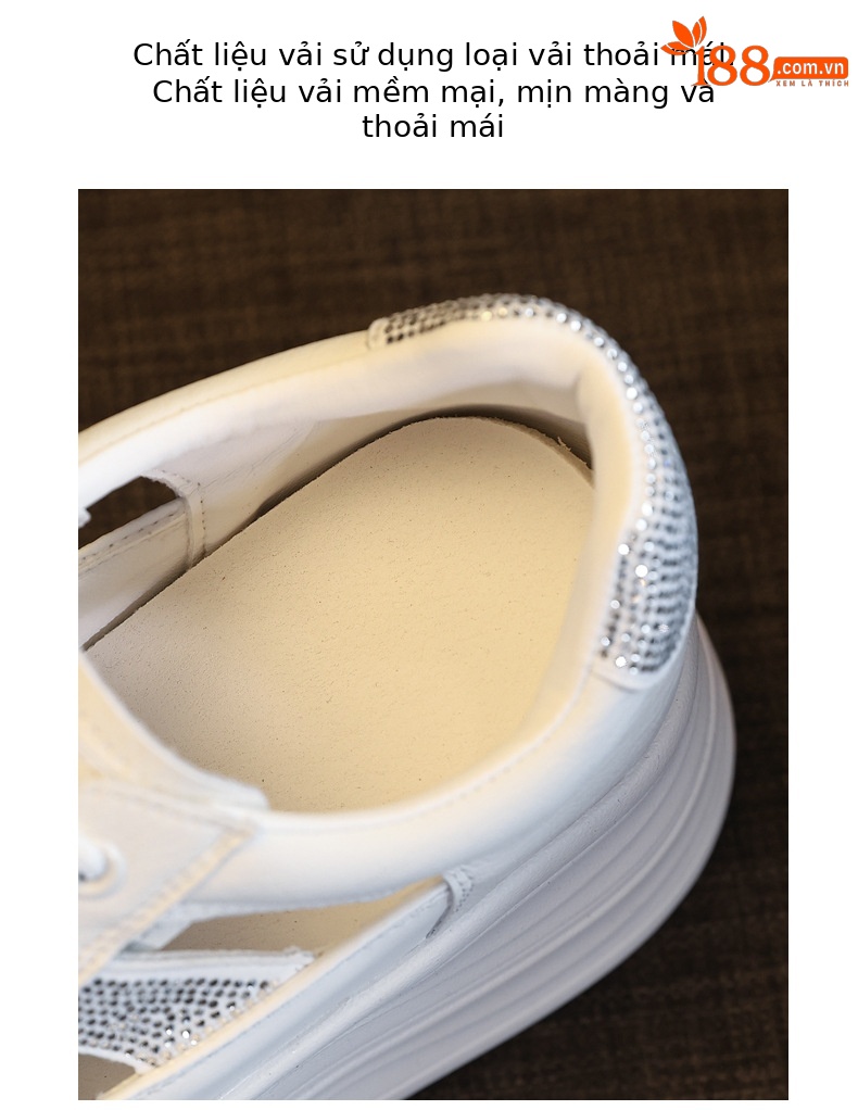 Giày sneaker nữ đế dày chunky khoét lỗ phối trắng dễ thương — Màu trắng chi tiết 8
