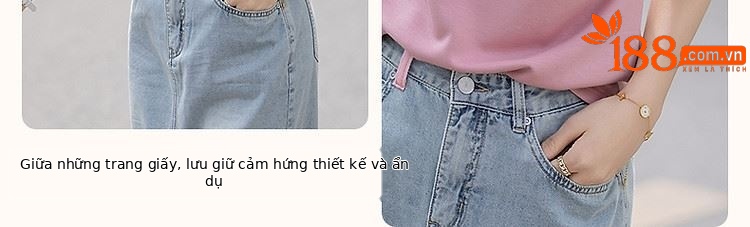 Áo thun nữ tay ngắn dệt kim lụa băng mát mẻ — màu hồng chi tiết 15