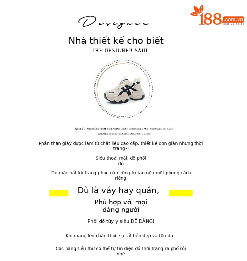 Giày sneaker nữ chunky đế dày lưới dệt hè 2026 — M2866 màu đen, M2866 màu be, M2866 màu vàng, M2866 Màu tím chi tiết 4