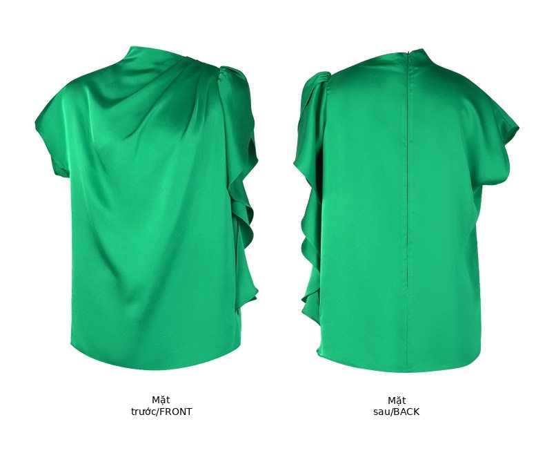 Áo thun nữ oversize cổ tròn tay ngắn dáng rộng — [Xanh lục] chi tiết 4