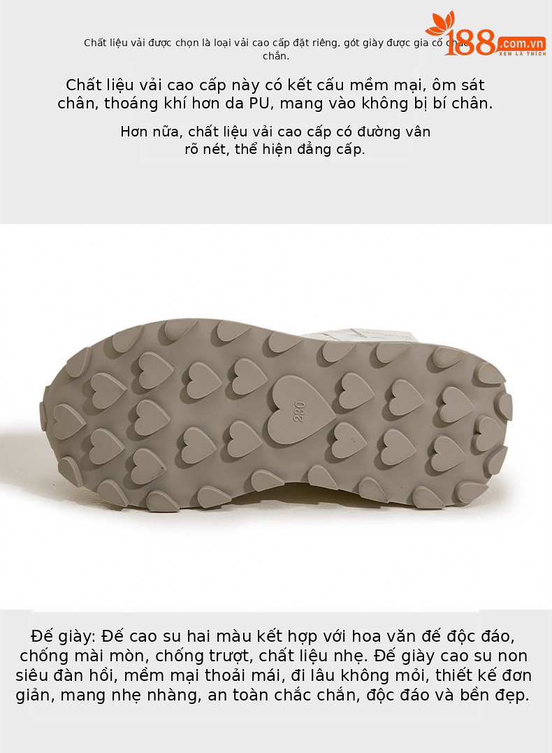 Giày sneaker nữ chunky đế dày lưới thoáng khí, tăng chiều cao — Gạo trắng, Vàng, Xanh dương chi tiết 7