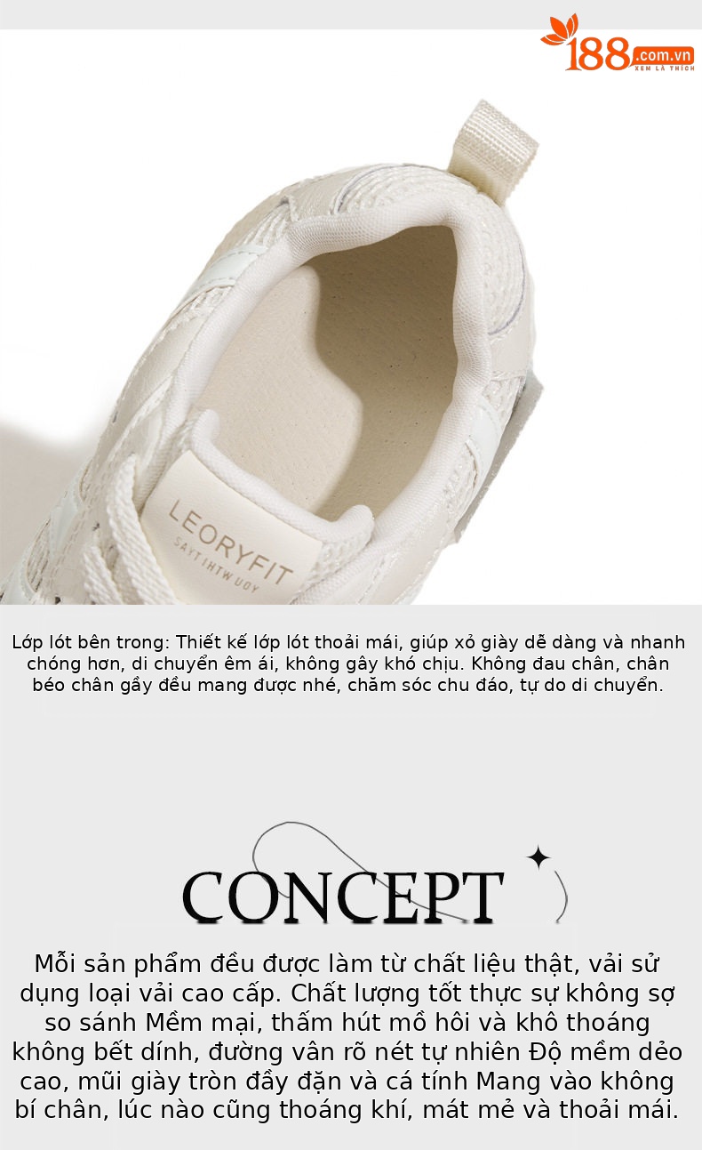 Giày sneaker nữ chunky đế dày lưới thoáng khí, tăng chiều cao — Gạo trắng, Vàng, Xanh dương chi tiết 8
