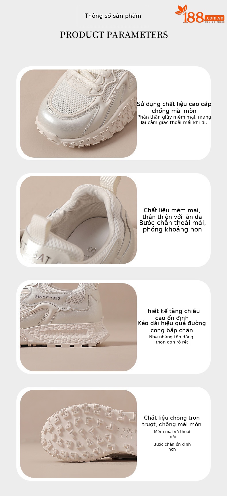 Giày sneaker nữ lưới thoáng khí phong cách Forrest Gump mẫu mới xuân hè 2025 — Mặt lưới ren màu tím SSD2112EQK, Mặt lưới ren màu xanh SSD2112EQK, SSD1112E7T xám trắng, Màu vàng [SSC3112EF9] chi tiết 3