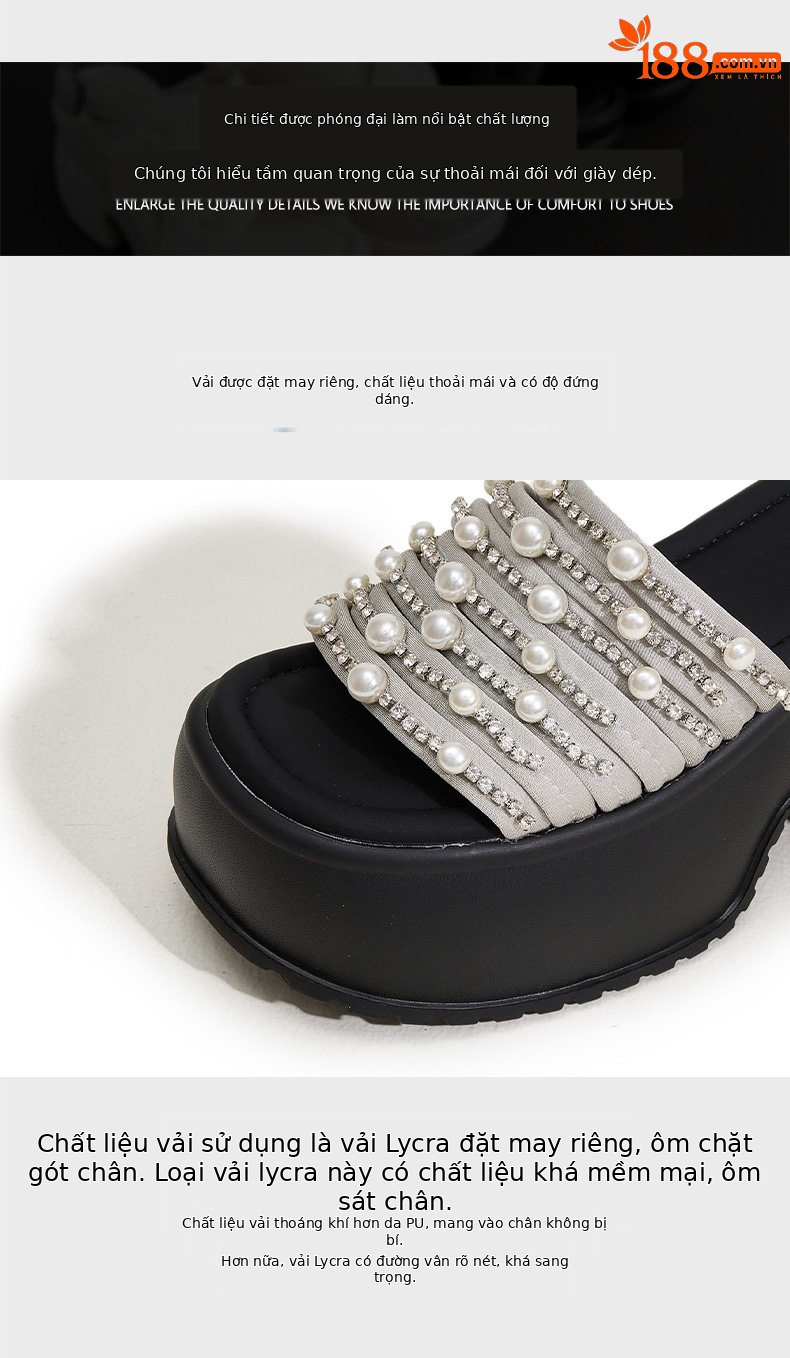 Dép sandal nữ quai chữ V đơn giản chống trượt mùa hè — Bạc, Đen chi tiết 6