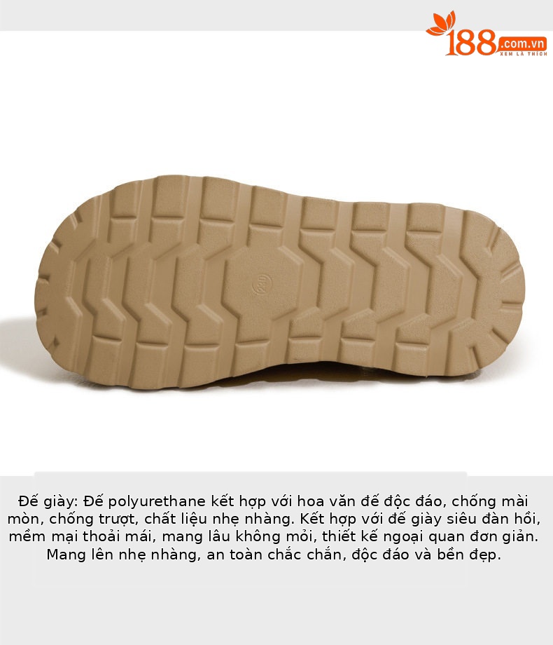 Dép sandal nữ quai chữ V đơn giản, mũi tròn, đế TPU nhẹ — Lạc đà, Mơ chi tiết 7