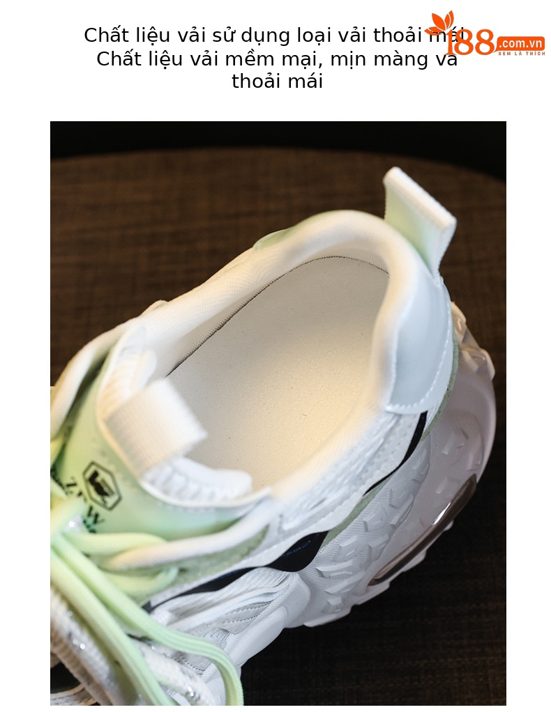 Giày sneaker nữ đế dày tăng chiều cao, lưới thoáng khí, phong cách thể thao — Màu tím chi tiết 8