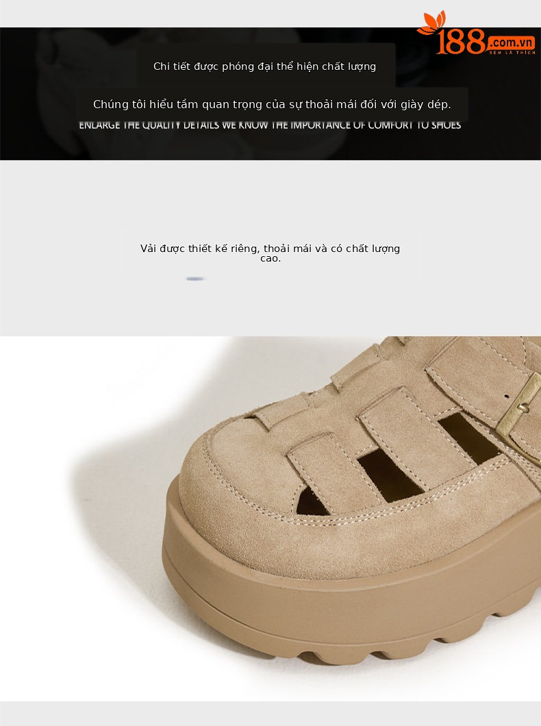 Dép sandal nữ da thật đế dày phong cách Roman Birkenstock — Hồng, Lạc đà, Mơ chi tiết 6