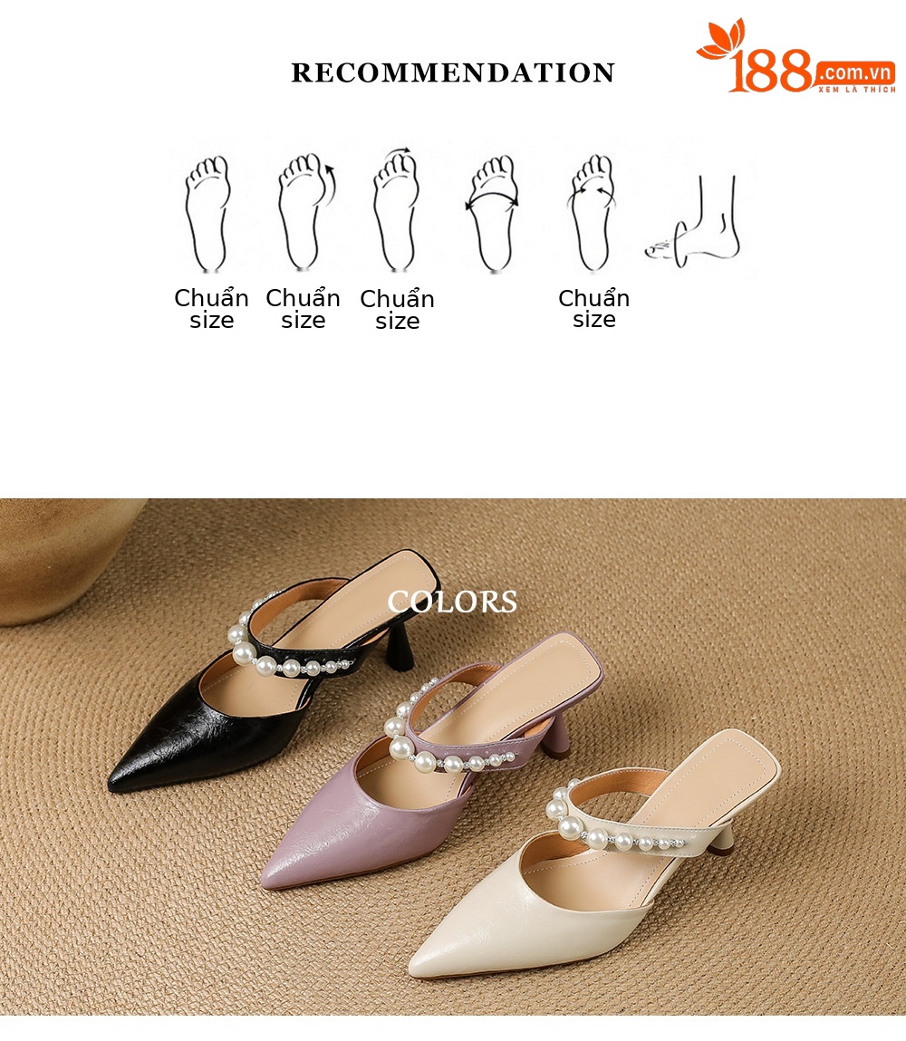 Giày sandal cao gót nữ mũi nhọn da bò, gót mảnh 9 cm, phong cách nữ thần — đen chi tiết 4