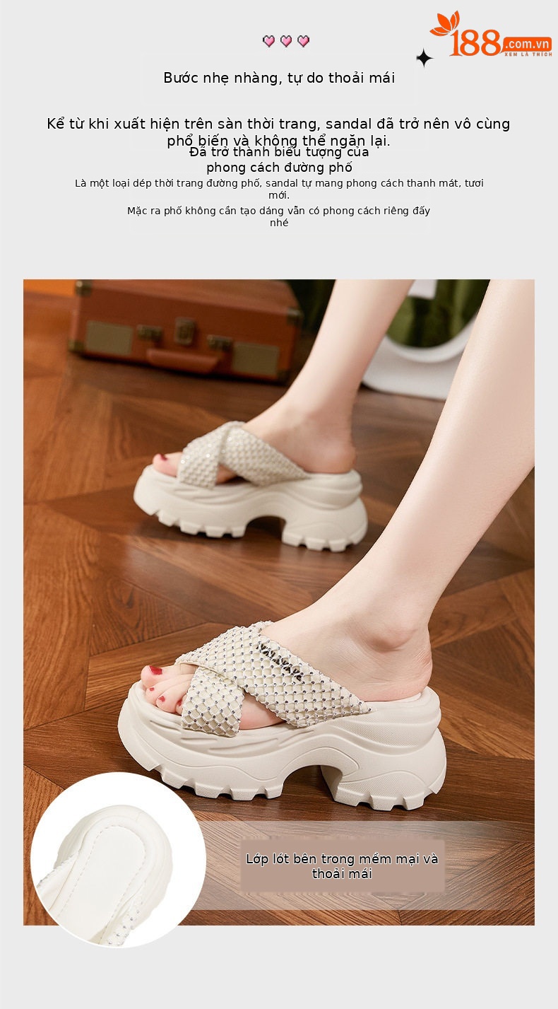 Dép sandal nữ quai chữ V đơn giản, đế xốp nhẹ, mũi tròn — Trắng, Đen chi tiết 5