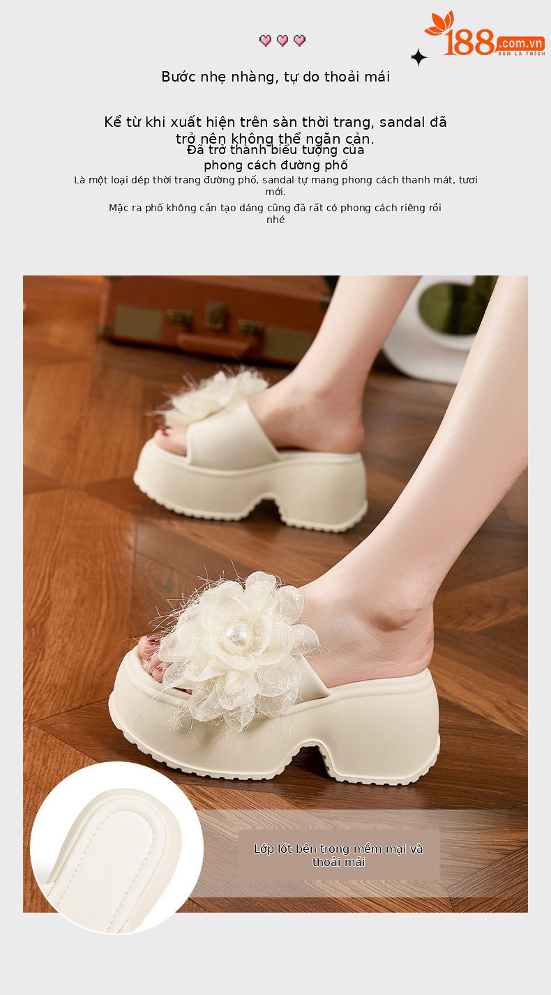 Dép sandal nữ quai chữ V đơn giản mùa hè — Len sạch, Đen chi tiết 5