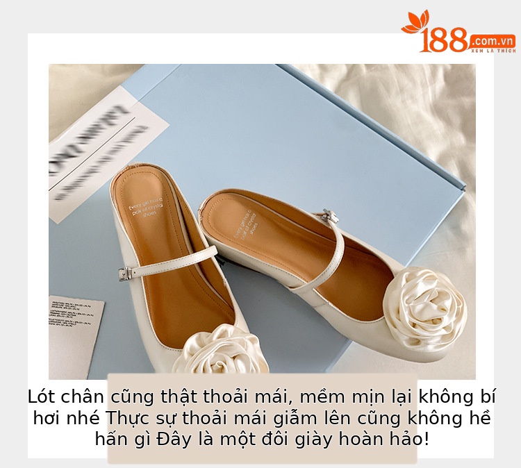 Giày mule nữ mũi nhọn họa tiết hoa bạc, đế bằng tăng chiều cao — Màu nâu nhạt (da cừu) chi tiết 5