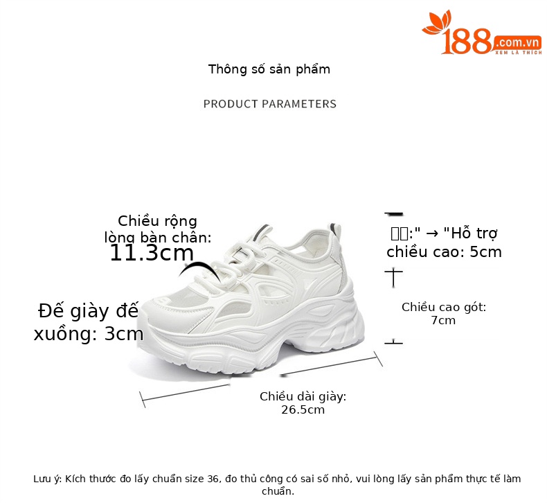Giày sneaker nữ chunky đế dày lưới thoáng khí họa tiết rỗng mùa hè 2025 — SSD1112E4Q màu trắng nhạt, SSD1112E4Q màu hồng chi tiết 5