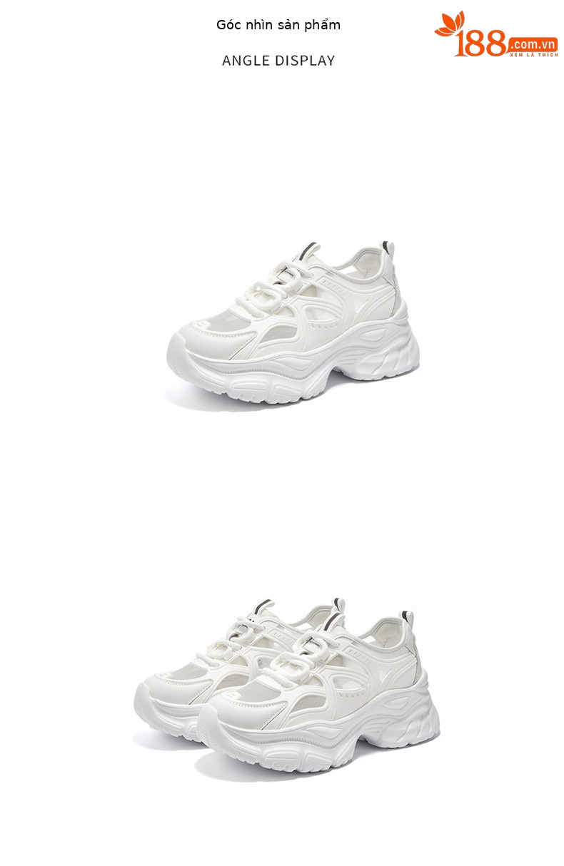 Giày sneaker nữ chunky đế dày lưới thoáng khí họa tiết rỗng mùa hè 2025 — SSD1112E4Q màu trắng nhạt, SSD1112E4Q màu hồng chi tiết 25