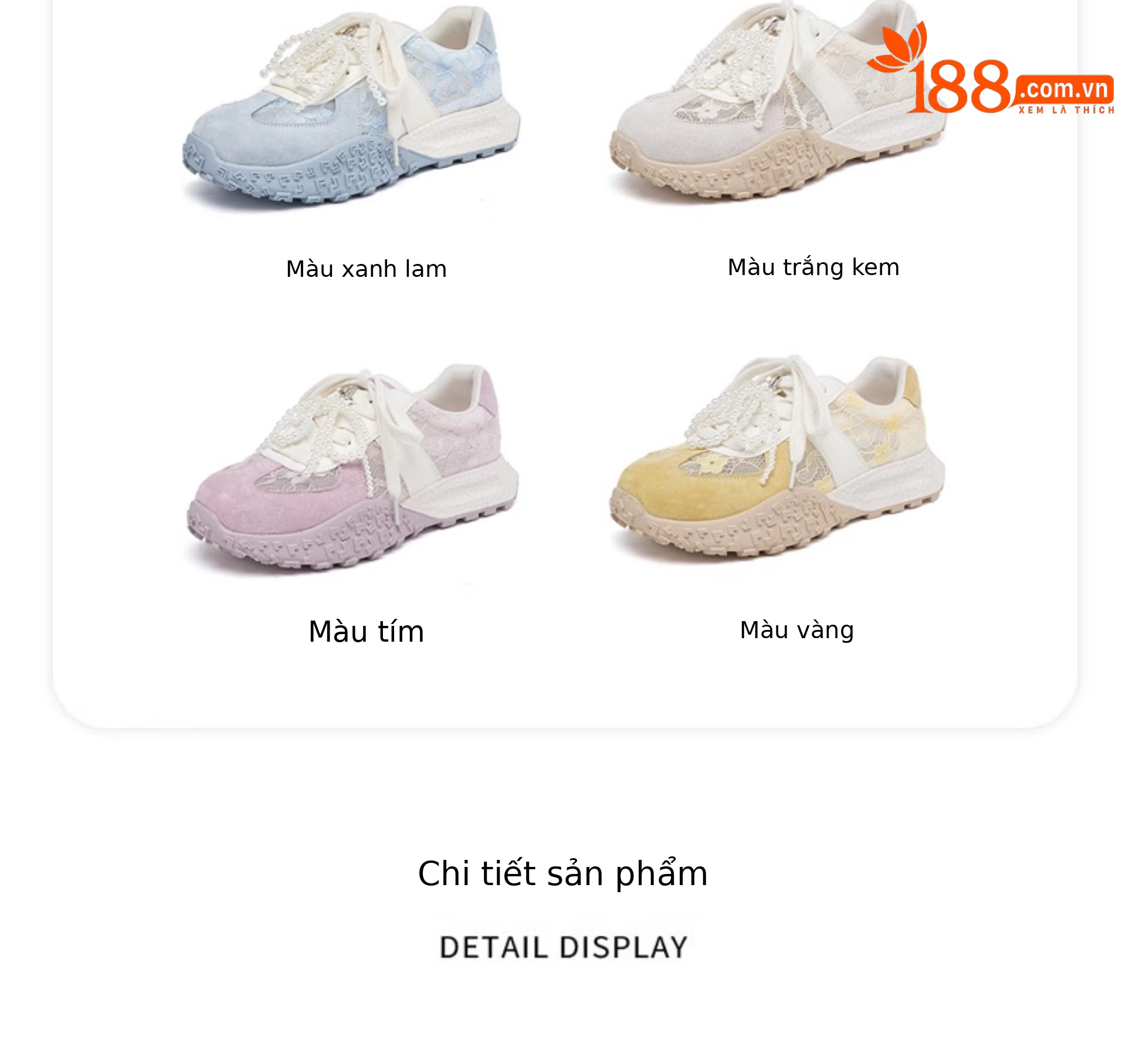 Giày sneaker nữ lưới phối ren phong cách Đức huấn luyện retro thoáng khí — SSD2112EQK màu tím, SSD2112EQK màu trắng nhạt, SSD2112EQK màu vàng, SSD2112EQK màu xanh chi tiết 4