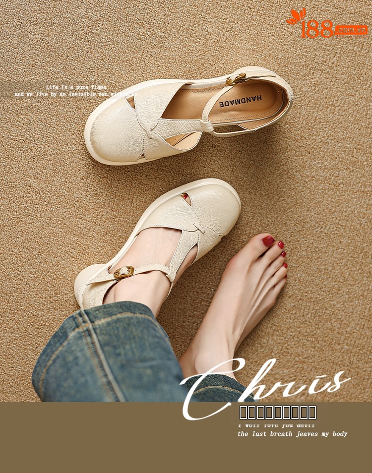 Sandal nữ bao đầu gót vuông đế dày 5cm phong cách ngoại thương — Màu đen chi tiết 1