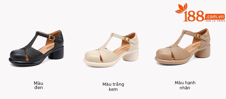 Sandal nữ bao đầu gót vuông đế dày 5cm phong cách ngoại thương — Màu đen chi tiết 3