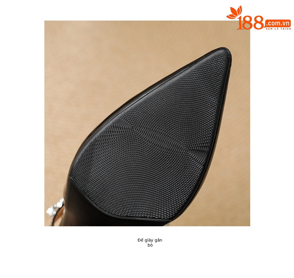Giày sandal cao gót nữ mũi nhọn đính đá kiểu Pháp, gót nhọn 9 cm — đen chi tiết 21