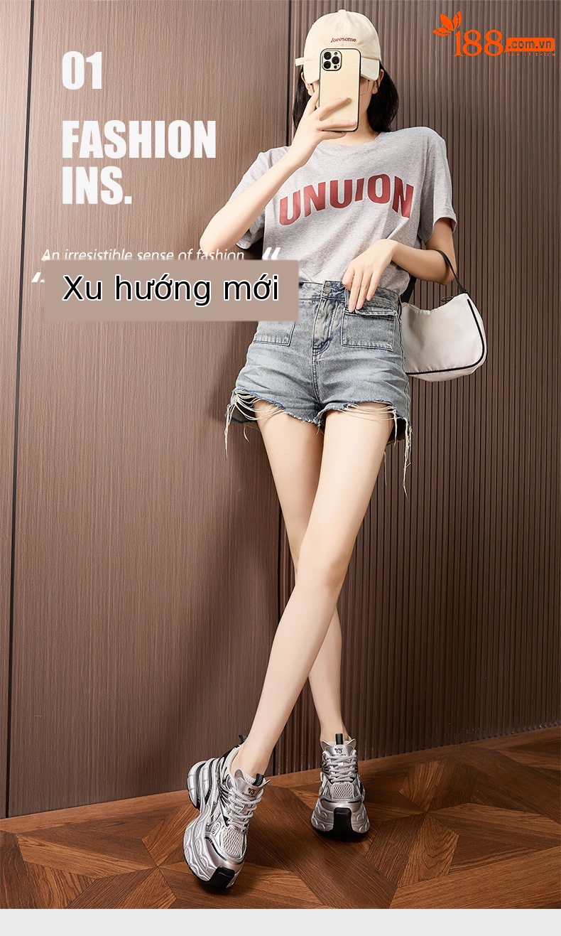 Dép sandal nữ quai chữ V đơn giản, đế bệt, thoáng khí mùa hè — Trắng, Bạc chi tiết 2