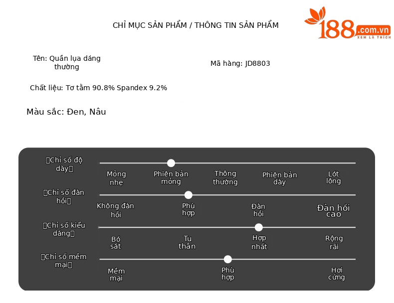 Quần tây nam ống thẳng chất lụa tơ tằm mùa hè — Màu đen 9758 chi tiết 7
