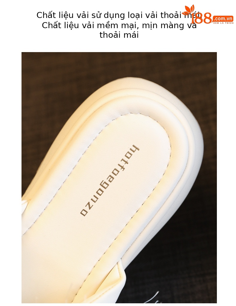 Dép sandal nữ quai chữ V đế bánh xốp cao 5 cm họa tiết hoa mùa hè 2025 — Màu be, Màu đen chi tiết 8