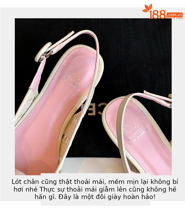 Dép sandal nữ mũi tròn hở gót, quai dệt hoa rỗng thoáng khí, phong cách đơn giản đa năng — bột hoa anh đào, Màu trắng nhạt chi tiết 4