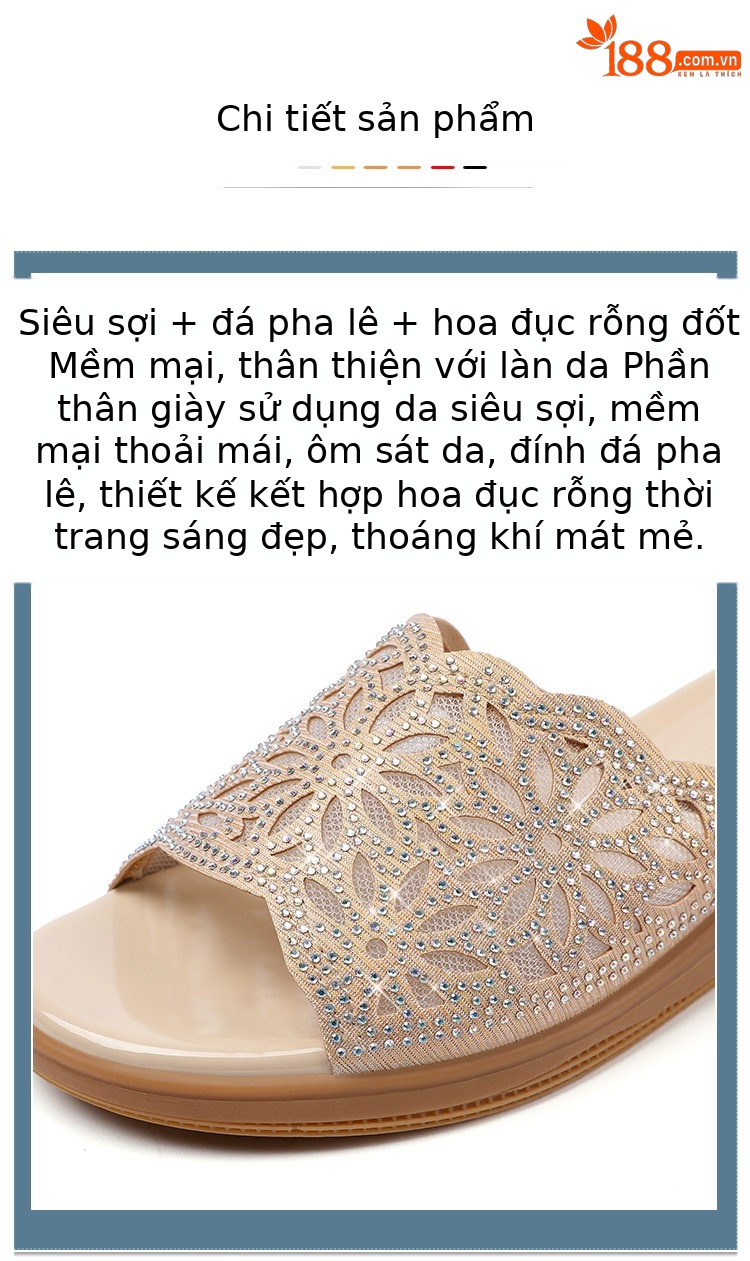 Dép lê nữ đế bằng mềm chống trượt thời thượng đi ngoài trời mùa hè — Màu đen chi tiết 17
