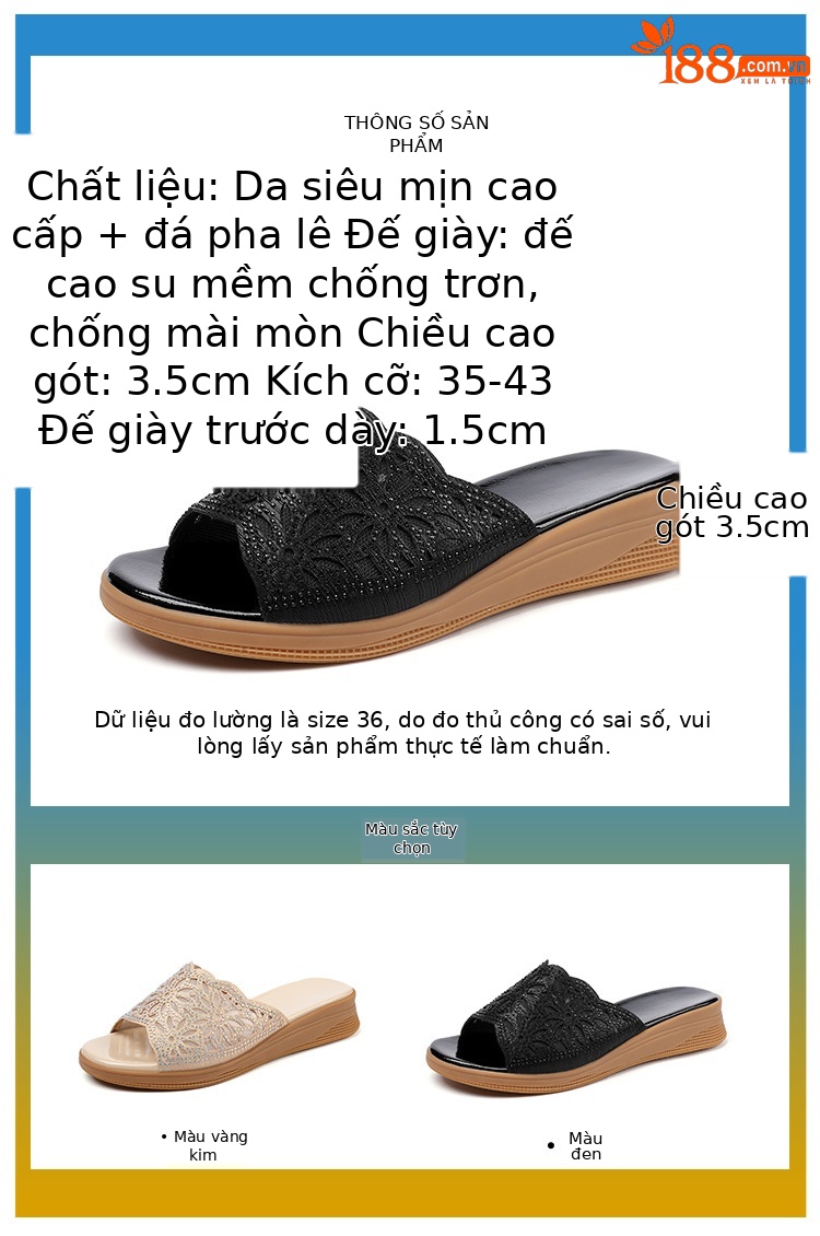 Dép lê nữ đế bằng mềm chống trượt thời thượng đi ngoài trời mùa hè — Màu đen chi tiết 5