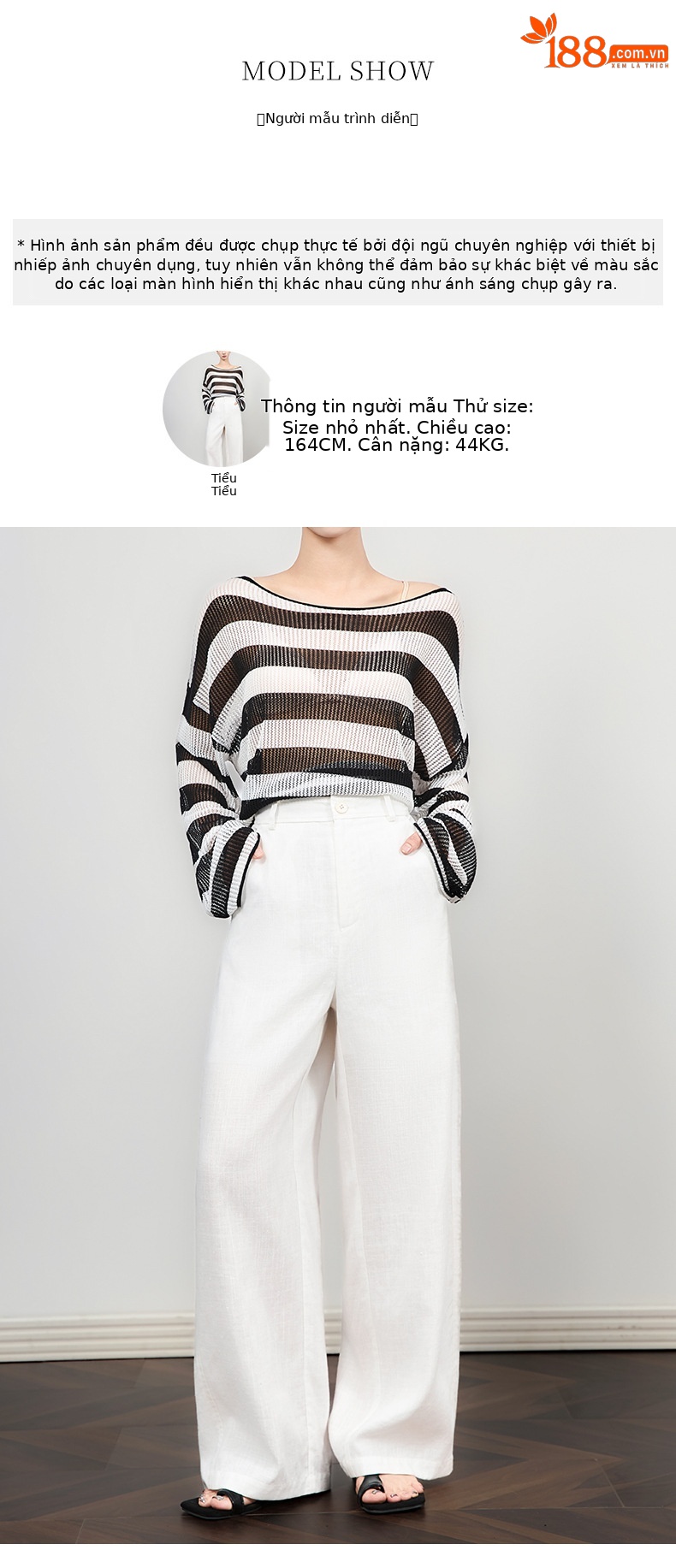 Quần âu ống rộng phong cách tiền cũ vải Tencel linen trắng mùa hè — Màu trắng chi tiết 9