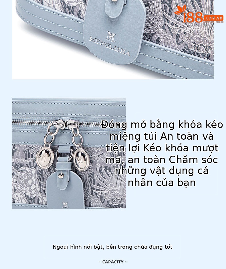 Túi xách nữ kiểu hộp thêu tay thiết kế độc đáo, đeo vai đeo chéo đa năng chi tiết 7