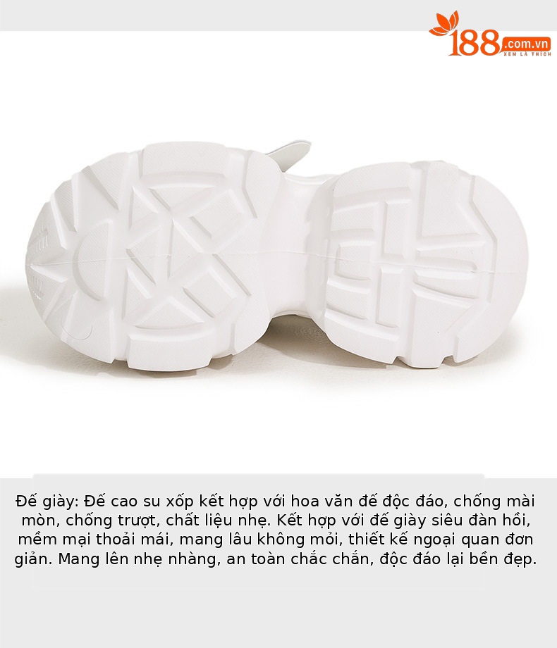 Dép sandal nữ đế dày microfibre mũi tròn phong cách thể thao — Trắng, Bạc chi tiết 7