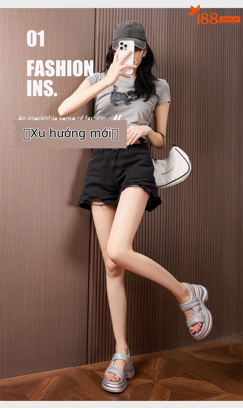 Dép sandal nữ xỏ ngón đế bệt mềm mại phong cách biển — Bạc, Trắng, Đen chi tiết 2