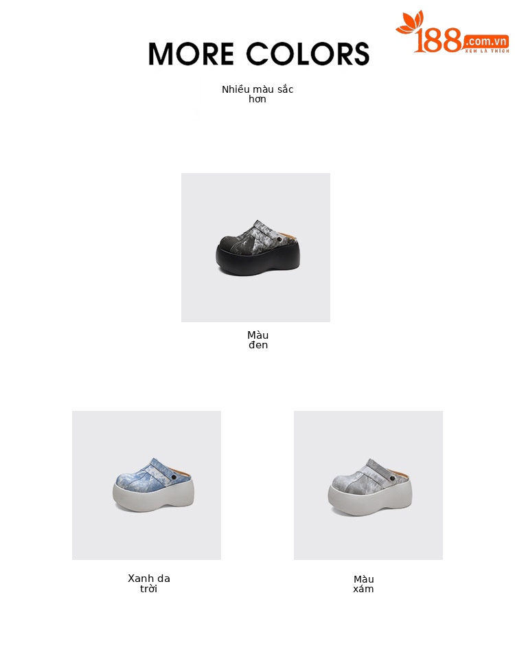 Dép cao gót platform đế dày 8 cm phong cách Trung Hoa, mũi kín, xỏ lười, hai kiểu mặc — màu xanh nhạt chi tiết 3