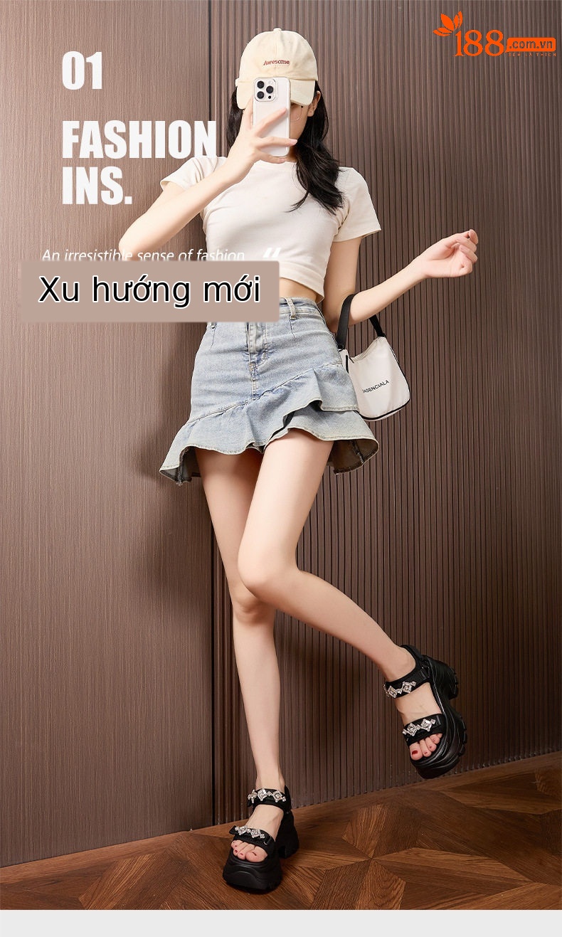 Dép sandal nữ quai chữ V đơn giản, đế xốp nhẹ, mũi tròn — Len thuần, Đen chi tiết 2