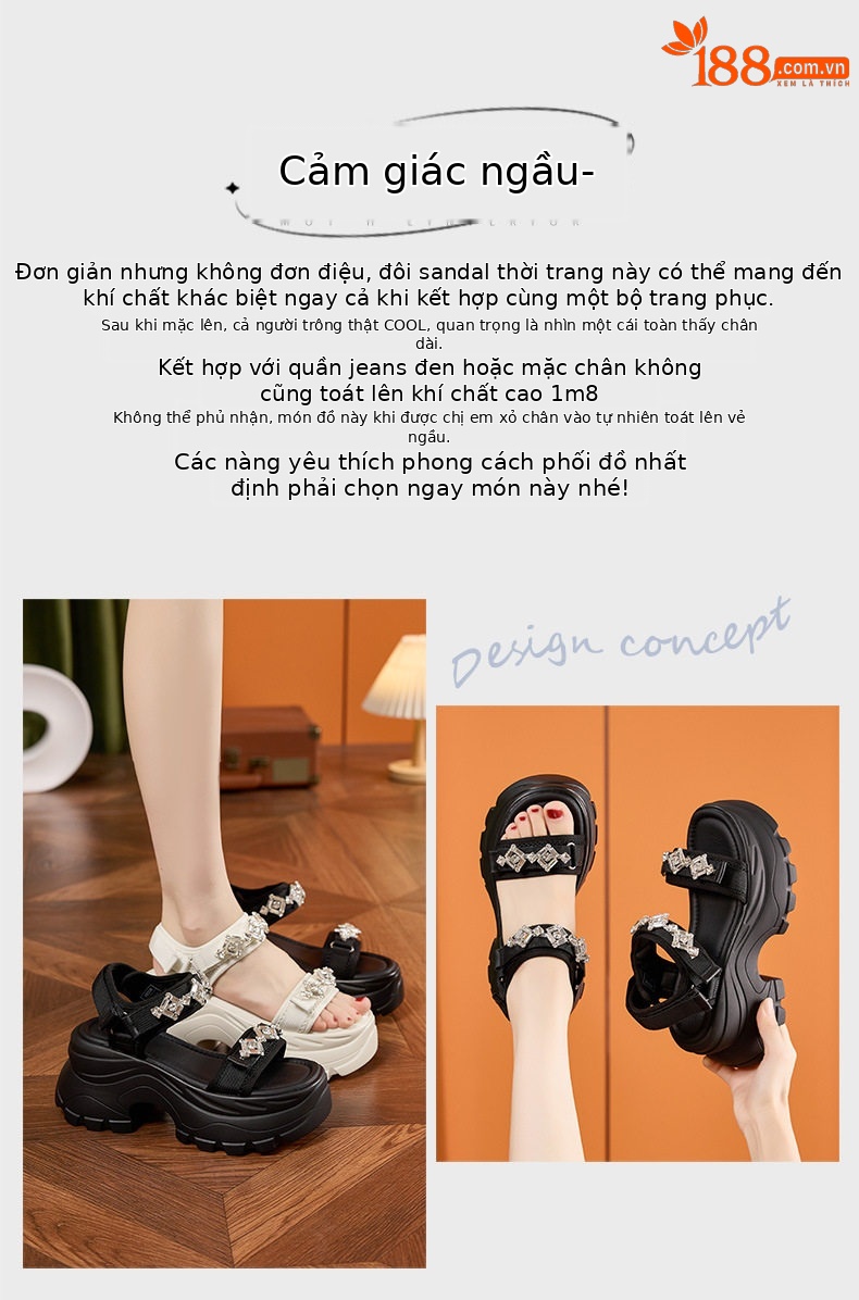 Dép sandal nữ quai chữ V đơn giản, đế xốp nhẹ, mũi tròn — Len thuần, Đen chi tiết 4