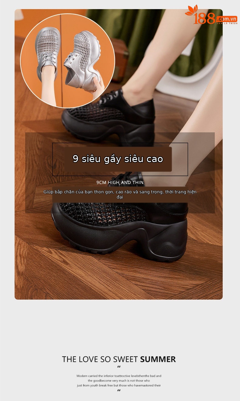 Dép sandal nữ xỏ ngón đế bệt mùa hè thoáng khí — Bạc, Đen chi tiết 9