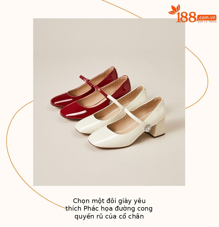 Giày cao gót Mary Jane nữ đế dày gót vuông 9 cm mùa hè 2025 kiểu Pháp — 4625101484 màu đỏ, 4625101484m màu chi tiết 2