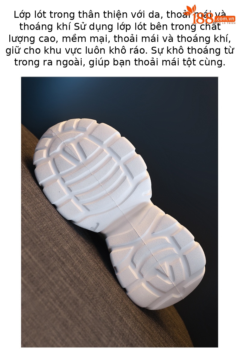 Giày thể thao nữ đế dày cut-out thoáng khí, tăng chiều cao — trắng chi tiết 9