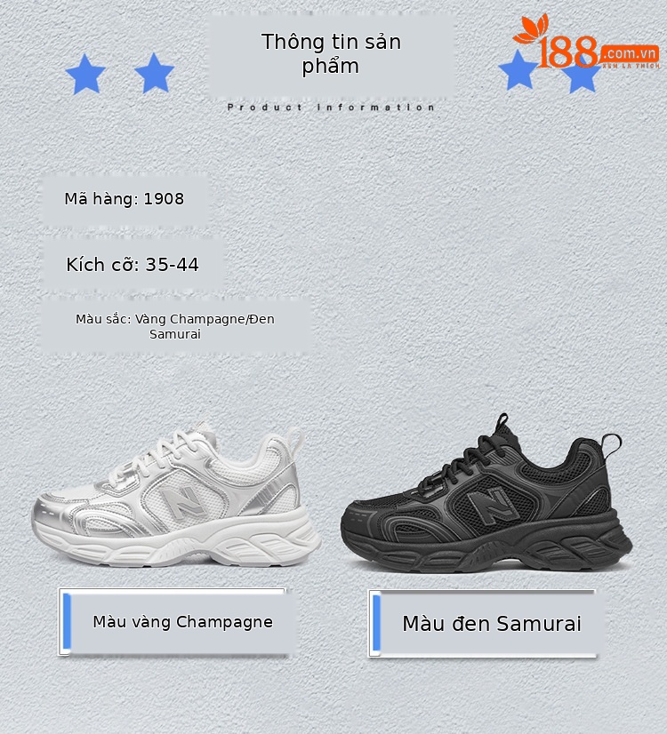 Giày sneaker nữ chunky đế dày lưới thoáng khí — sông băng màu xám chi tiết 3