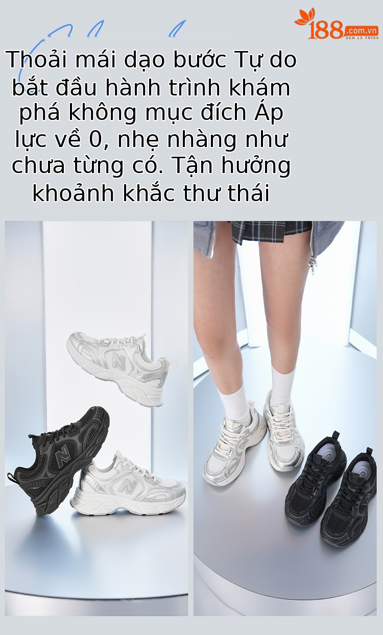 Giày sneaker nữ chunky đế dày lưới thoáng khí — sông băng màu xám chi tiết 8