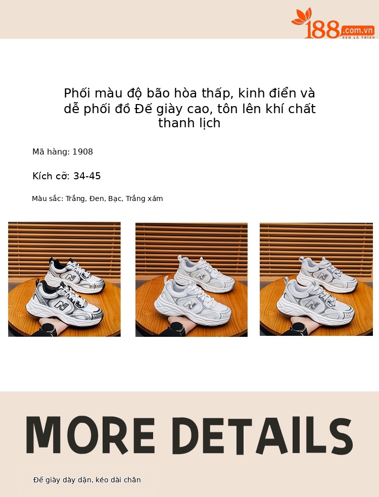 Giày sneaker nữ chunky đế dày lưới thoáng khí — sông băng màu xám chi tiết 21