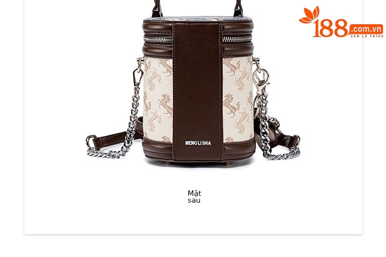 Túi bucket nữ xách tay in họa tiết cổ điển Âu Mỹ, đeo chéo một bên vai đi làm chi tiết 14
