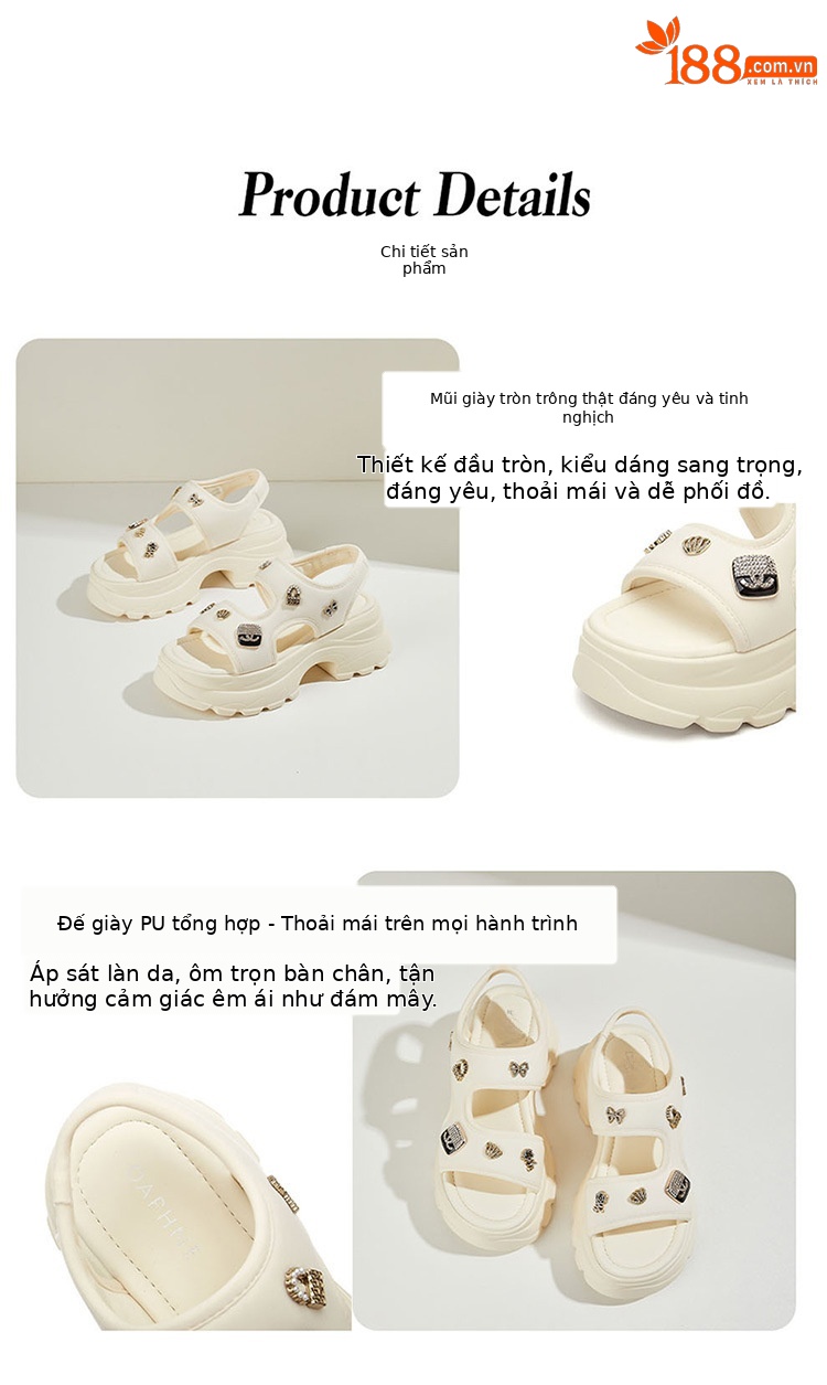 Dép sandal nữ đế dày platform mềm, tăng chiều cao, phối chân váy, thời trang hè 2025 — 4625303115 màu đen, 4625303115m màu chi tiết 4