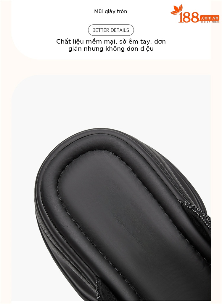 Dép sandal nữ quai chữ V đế dày platform mùa hè 2025 — 3125303020 màu đen, 3125303020m màu chi tiết 5