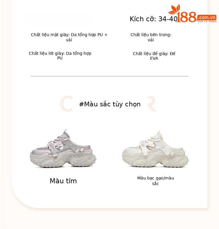 Giày thể thao nữ đế dày chunky mũi tròn phong cách retro 2025 — 4625101233 cây lau nhà nửa trắng, 4625101233m màu, 4625101233 Nửa kéo màu tím, 4625101233 màu tím chi tiết 3
